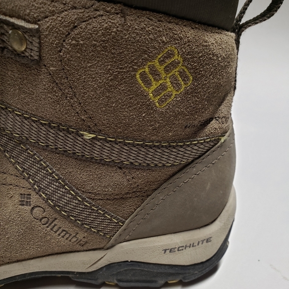 Columbia techlite mid hiking boots, brown leather size 6 women's BL1648-227 - Picture 6 of 11